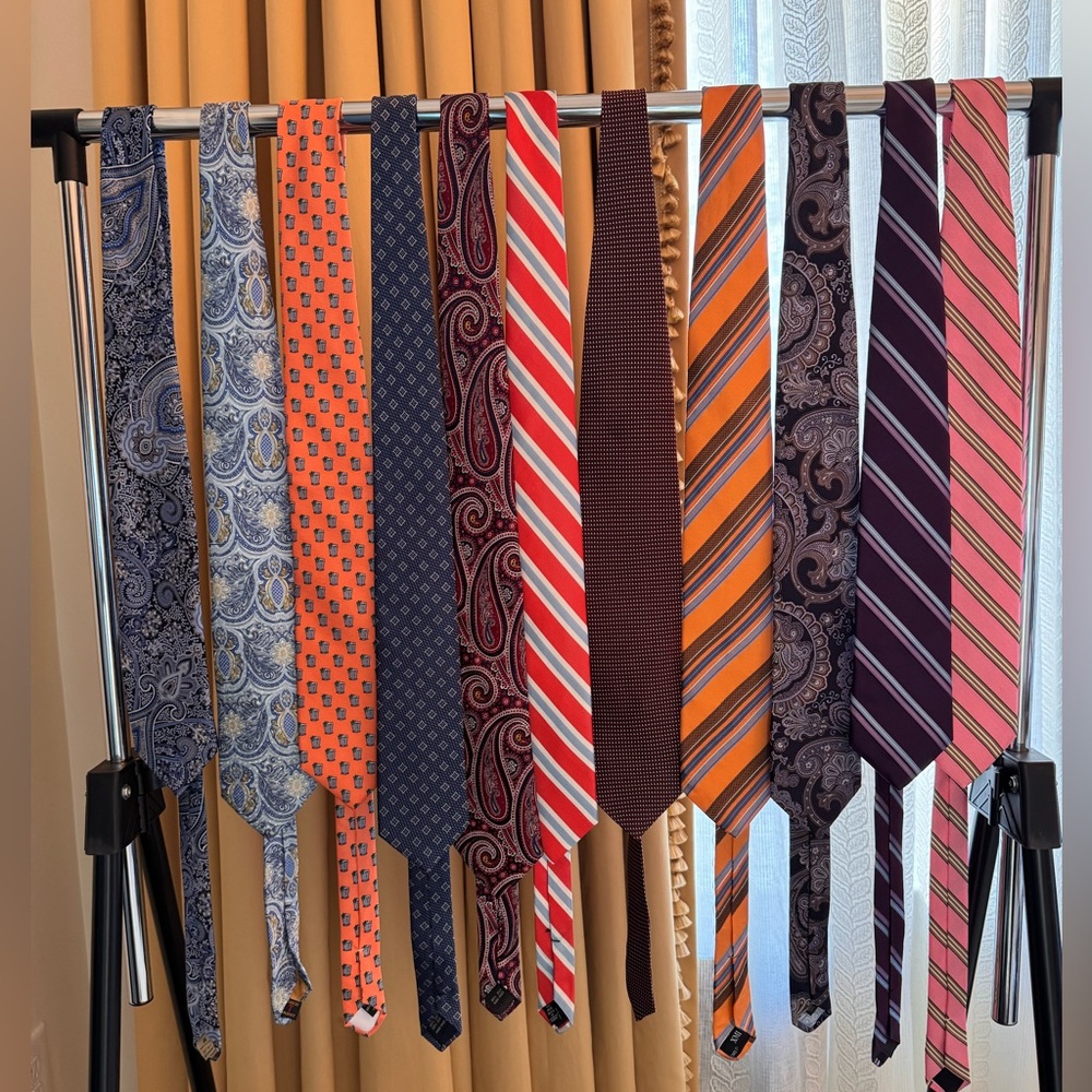 Set of 12 Neck Ties - Robert Talbott, Brooks Brothers and more